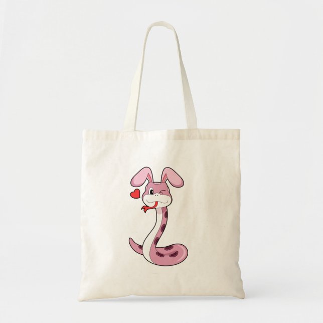 Tote Bag Coeur de lapin serpent (Devant)