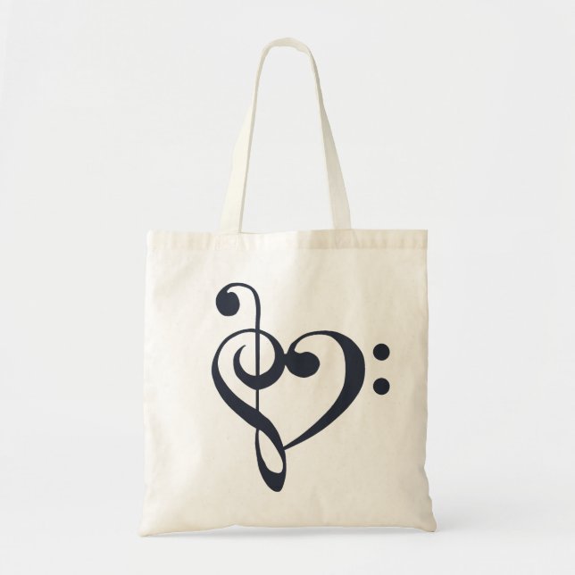 Tote Bag Coeur de musique Coeur de basse basse basse Clémen (Devant)
