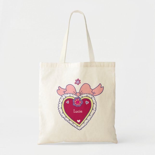 Tote Bag Coeur de nom personnalisé (Devant)