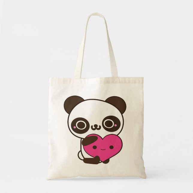 Tote Bag Coeur de panda (Devant)