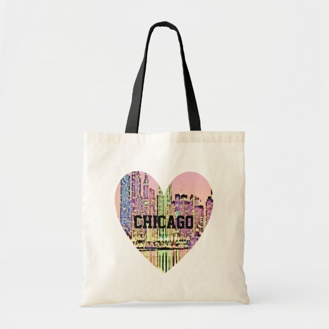 Tote Bag Coeur de paysage urbain de Chicago (Devant)