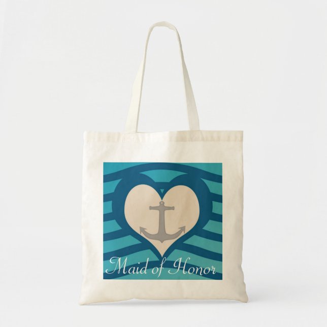 Tote Bag Coeur de plage et domestique d'Ancre d'honneur (Devant)