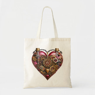 Tote Bag Cœur de Streampunk Rubis Saint-Valentin