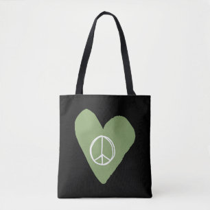 Tote Bag Coeur des signes de paix