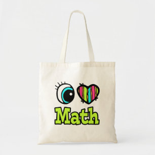 Tote Bag Coeur des yeux lumineux J'aime les maths