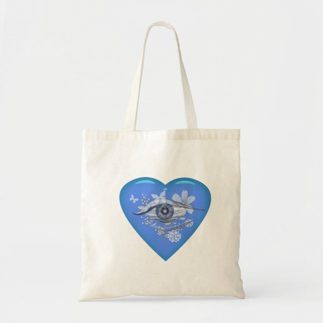 Tote Bag Coeur floral mystique de l'oeil (Devant)