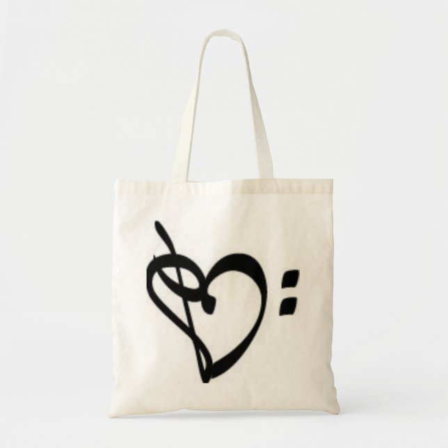 Tote Bag Coeur Fourre-tout de clef de musique (Devant)