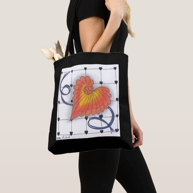Tote Bag Coeur Fourre-tout de griffonnage (De près)