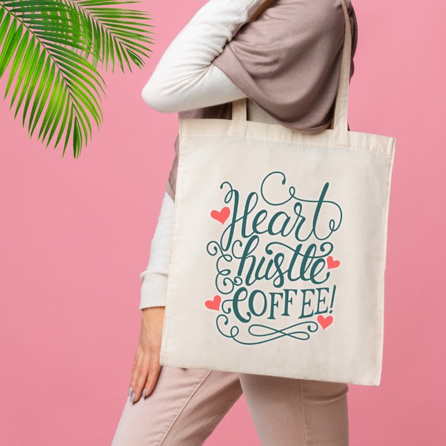 Tote Bag Coeur, Hustle, Café (Créateur téléchargé)