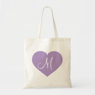 Tote Bag Coeur Lavande Monogramme