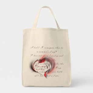 Tote Bag Coeur métallique avec sonnet de Shakespeare 18