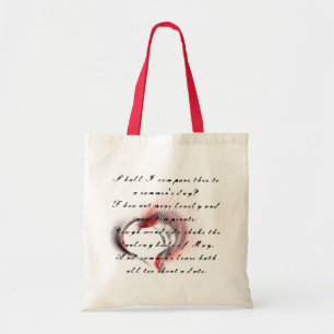Tote Bag Coeur métallique avec sonnet de Shakespeare 18