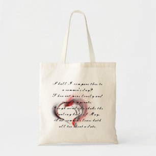 Tote Bag Coeur métallique avec sonnet de Shakespeare 18