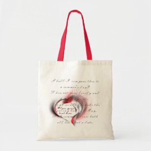Tote Bag Coeur métallique avec sonnet de Shakespeare 18