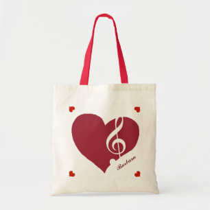 Tote Bag coeur musical pour les mélomanes personnalisé