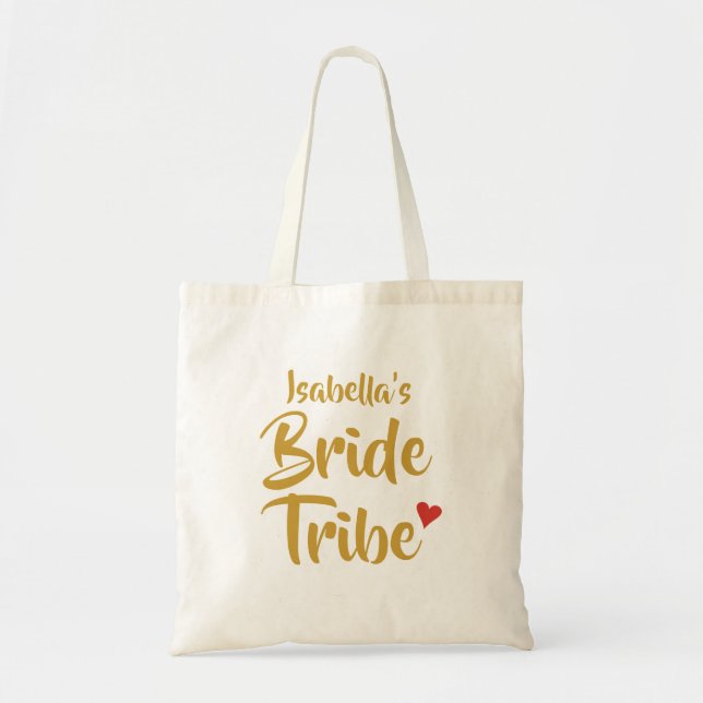 Tote Bag Coeur personnalisé de rouge de tribu de jeune (Devant)