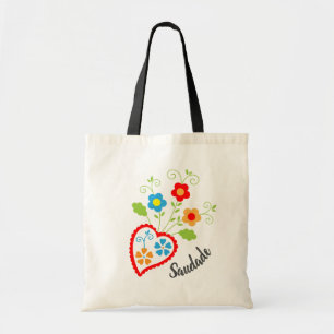 Tote Bag Coeur populaire portugais avec mot saudade
