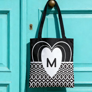 Tote Bag Cœur romantique bicolore et larmes