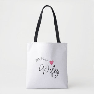Tote Bag Cœur rouge de femme mariée année future épouse de