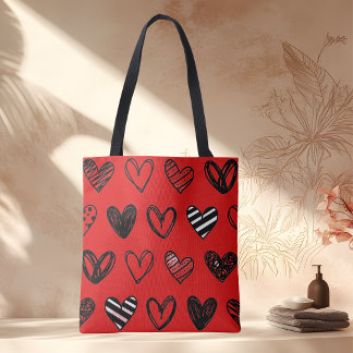 Tote Bag Cœur rouge spécial Saint-Valentin 