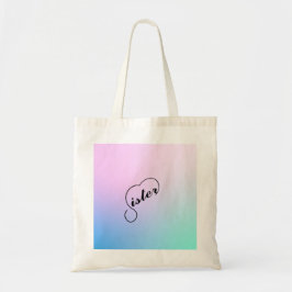 Tote Bag Coeur soeur et arrière - plan pastel