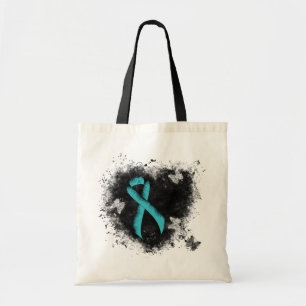 Tote Bag Coeur turquoise de pontage du ruban