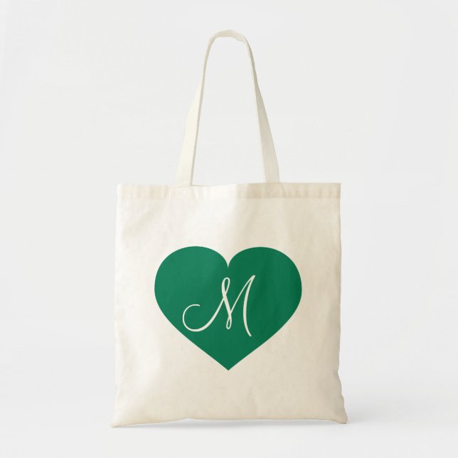 Tote Bag Cœur vert Kelly Monogramme (Devant)