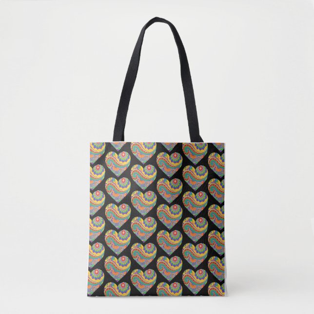 Tote Bag Cœurs de Mandala (Devant)