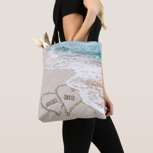 Tote Bag Coeurs De Plage mariages Dans Le Sable Avec Des No