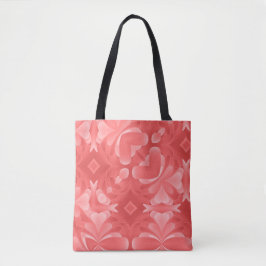 Tote Bag Coeurs et diamants Abstraits rouges
