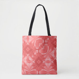 Tote Bag Coeurs et diamants Abstraits rouges