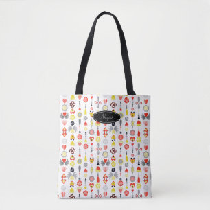 Tote Bag Coeurs et fleurs Rouge et Noir Cute minimaliste T
