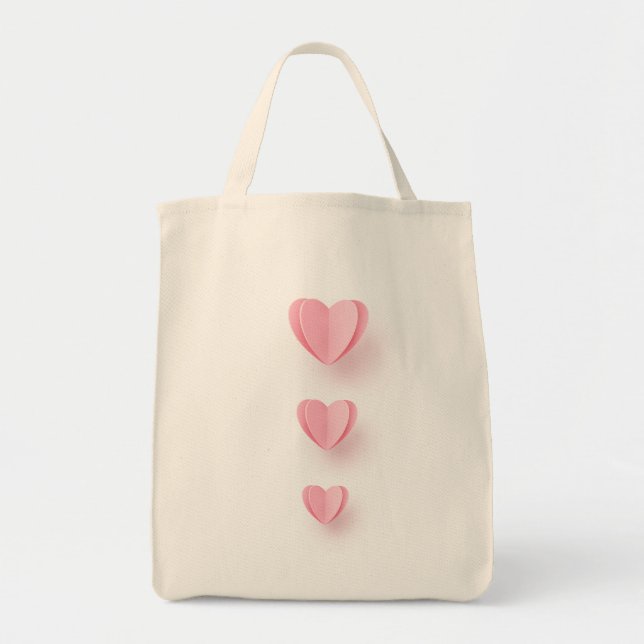 Tote Bag Coeurs roses (Devant)