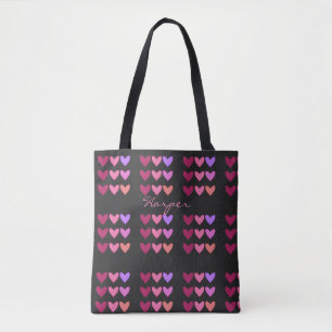 Tote Bag Coeurs roses et colorés modernes