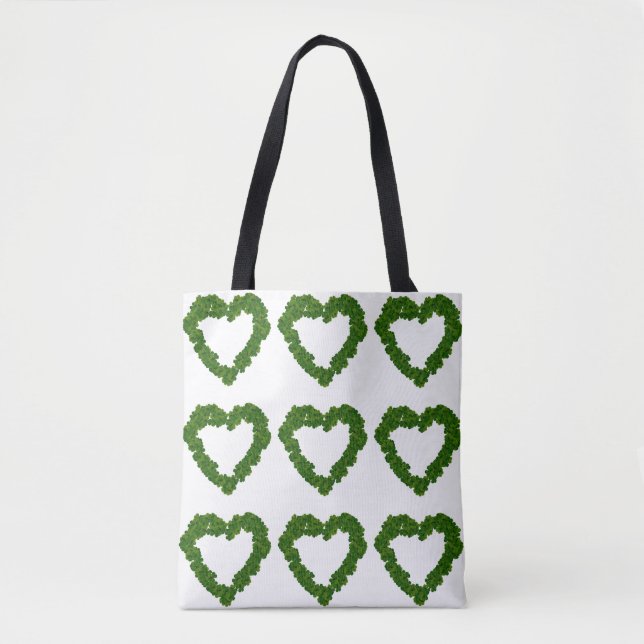 Tote Bag Coeurs shamrocks Fourre-tout (Devant)