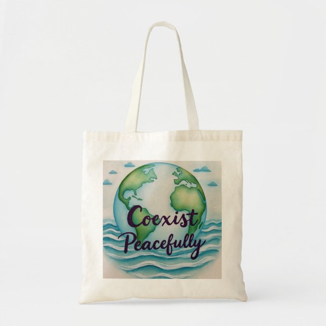 Tote Bag CoexisterPacifiquement (Devant)