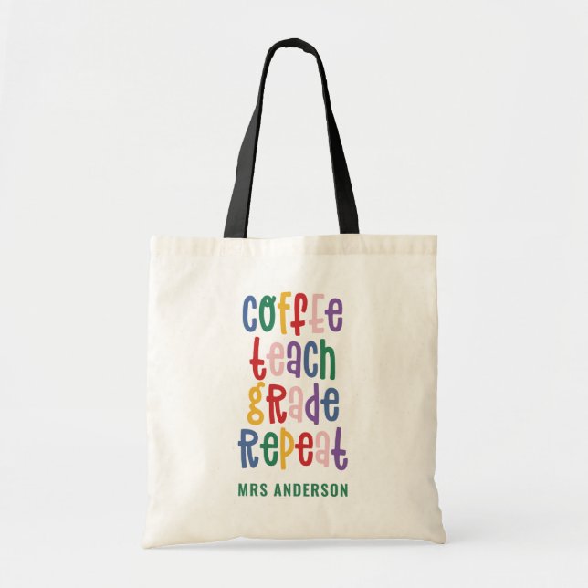 Tote Bag Coffee, enseigne, classe, professeur de typographi (Devant)