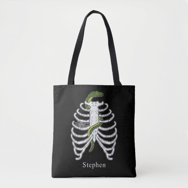 Tote Bag Coffret De Rib Avec Serpent Et Spiderweb Halloween (Devant)