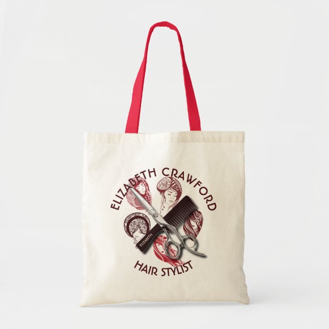 Tote Bag Coiffeur de coiffeur ou salon de beauté avec le (Devant)