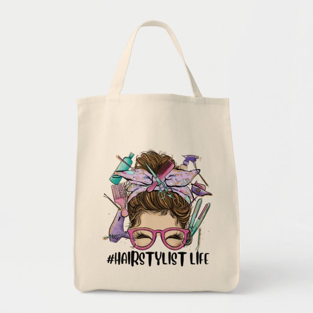 Tote Bag Coiffeur Messy Bun Cosmetologue Cosmetologue La co (Devant)
