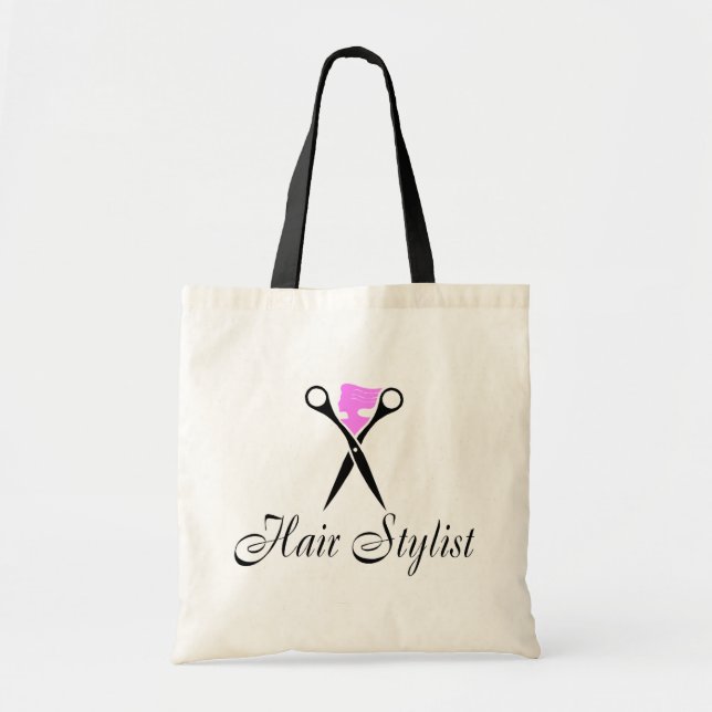 Tote Bag Coiffeur (rose/ciseaux) (Devant)