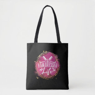 Tote Bag Coiffeur Vie Beauté Coiffeur Styliste Or rose