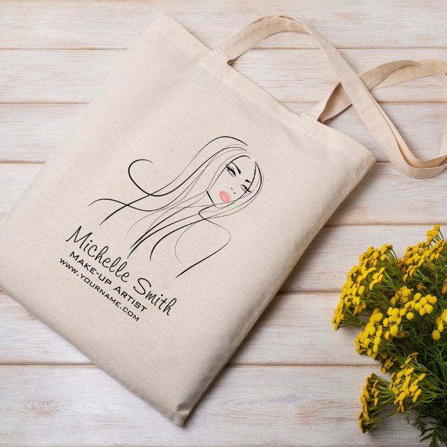 Tote Bag Coiffeuse Long Hair maquiller l'image de marque de (Créateur téléchargé)