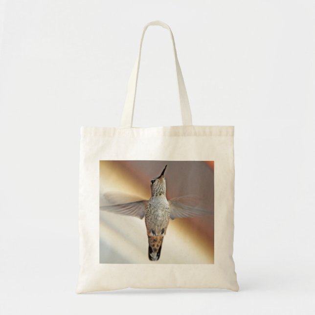 Tote Bag Colibri à la fleur de lin (Devant)