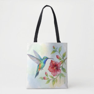 Tote Bag Colibri Minuscule Aquarelle