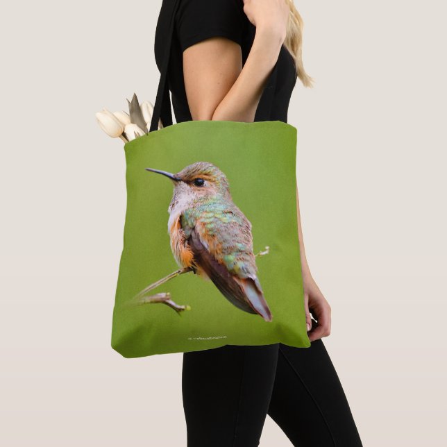 Tote Bag Colibri roux assis en Californie Lilac (De près)