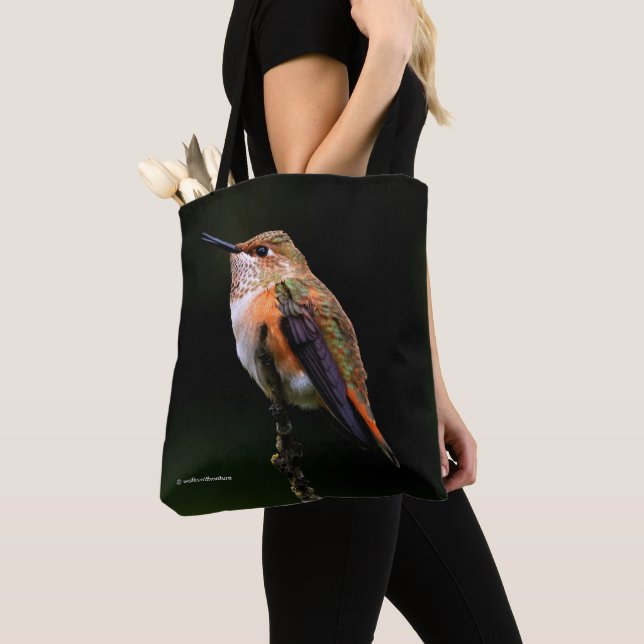 Tote Bag Colibri roux mignon sur arbre fruitier (De près)