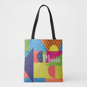 Tote Bag Collage Abstrait Coloré 90s