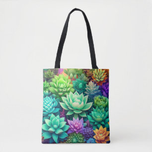 Tote Bag Collage Aloe Vera et Succulents
