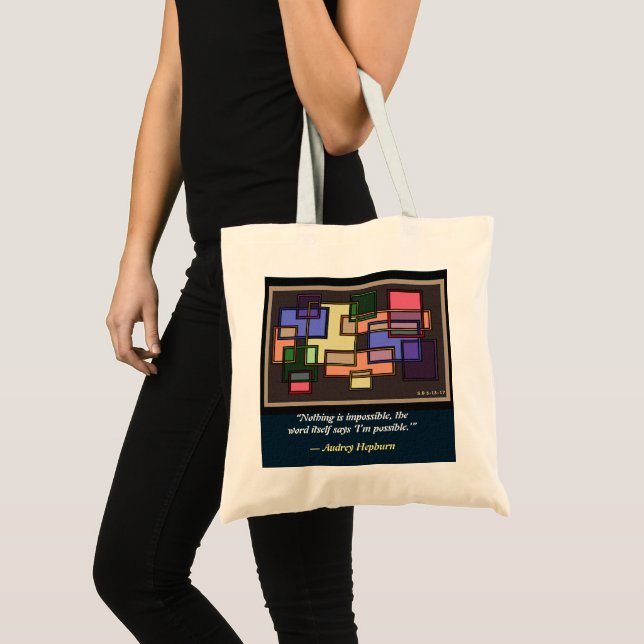 Tote Bag Collage carré [Citation Inspirationnelle] : (Devant (produit))
